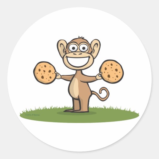 Apenkoekjes Ronde Sticker (Voorkant)