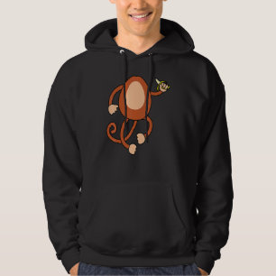 Apenkostuum met banaan Eenvoudig Halloween Hoodie