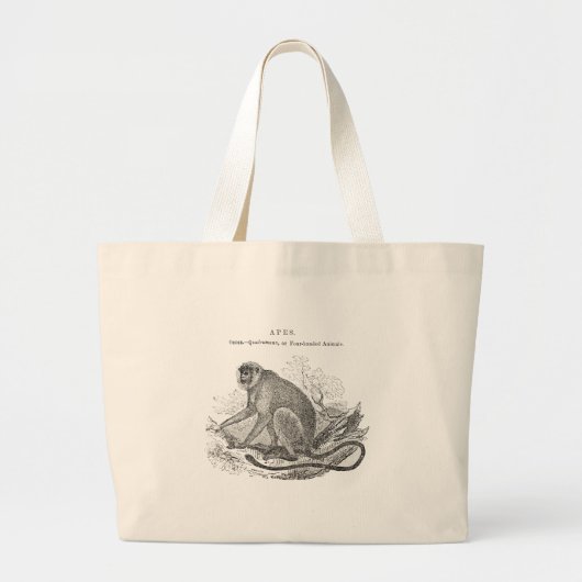 apenkunst uit de jaren 1800 grote tote bag (Voorkant)