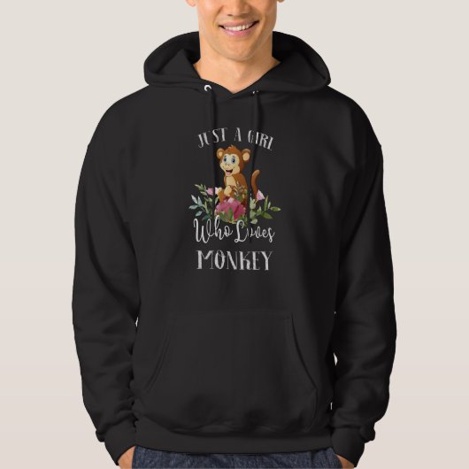 Apenliefhebber gewoon een meisje die van aap houdt hoodie (Voorkant)