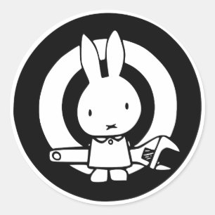 Apenmoersleutel Konijn Ronde Sticker