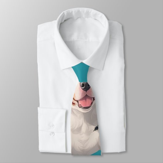 Apennine Wolf Mozaïek Kleurrijk Aangepast Patroon Stropdas (Gebonden)