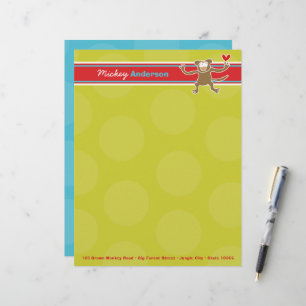 Apenstrip Pret Aangepaste Briefhoofd Papier