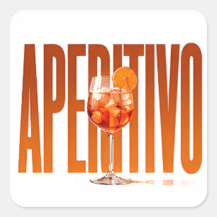 Aperitivo Luxe Italiaanse Lifestyle Grafisch Vierkante Sticker