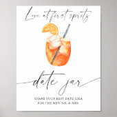 Aperol - datum nacht ideeën. Datum potje bruids Poster (Voorkant)