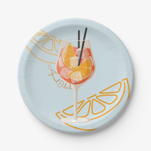 Aperol O'Clock Papieren Bordje (Voorkant)