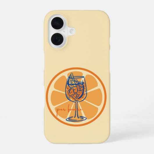 Aperol Per Favore iPhone 16 Hoesje (Achterkant)