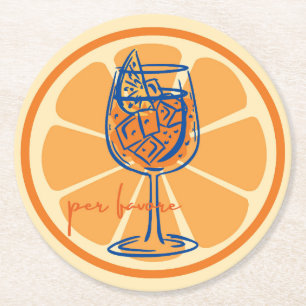 Aperol Per Favore Ronde Kartonnen Onderzetter