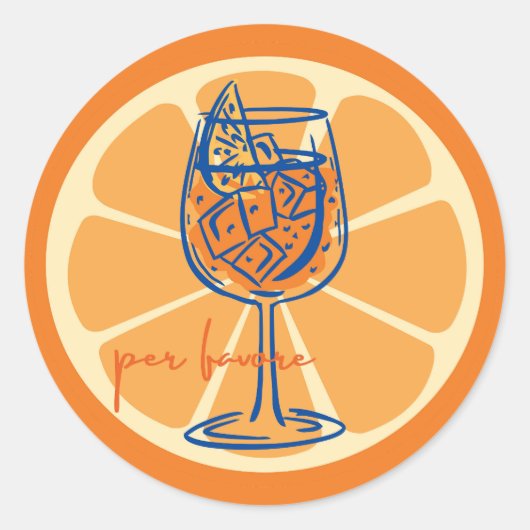 Aperol per favore ronde sticker (Voorkant)