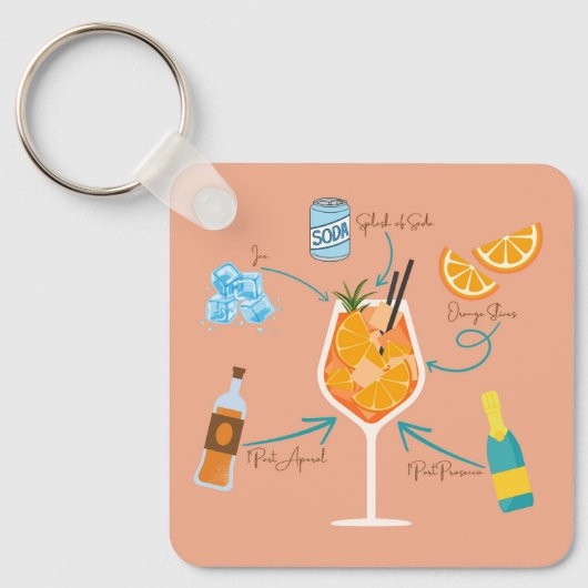 Aperol Recept Sleutelhanger (Voorkant)
