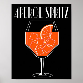 Aperol Spritz Art Deco Oranje en Zwarte Cocktail Poster
