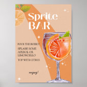 Aperol Spritz Bar teken, Spritz cocktail print (Voorkant)