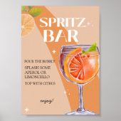 Aperol Spritz Bar teken, Spritz cocktail print (Voorkant)