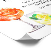 Aperol Spritz Bar teken, Spritz cocktail print (Hoek)