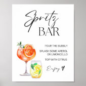 Aperol Spritz Bar teken, Spritz cocktail print (Voorkant)