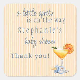 Aperol Spritz Blauwe Sinaasappel Citrus Jongen Bab Vierkante Sticker