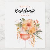 Aperol Spritz Bloemengroothandel Bruidsfeest Wijn Etiket (Enkel label)