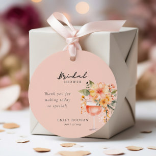 Aperol Spritz Bloemig Bruiloftsfeest Bedankjes Labels