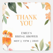 Aperol Spritz Bloemige Bruids Shower Sticker (Voorkant)