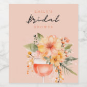 Aperol Spritz Bloemige Bruiloftsborrel Wijn Etiket (Enkel label)