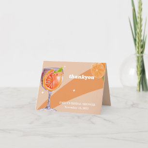 Aperol Spritz Bloemrijke Bruidsborrel Dankkaart Bedankkaart