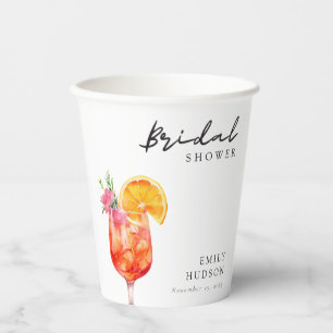 Aperol Spritz Bloemrijke Bruidsdouche Papieren Bekers
