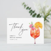 Aperol Spritz Bloemrijke Bruiloft Bedankkaart (Staand voorkant)
