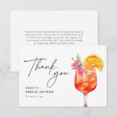 Aperol Spritz Bloemrijke Bruiloft Bedankkaart (Voorkant / Achterkant)