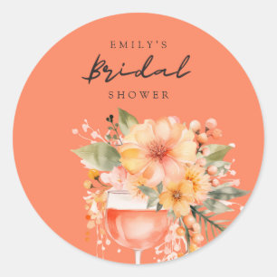 Aperol Spritz Bloemrijke Bruiloft Ronde Sticker