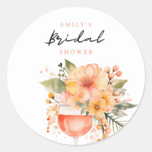 Aperol Spritz Bloemrijke Bruiloftsborrel Ronde Sticker