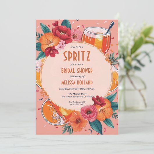 Aperol Spritz Bruids Douche Uitnodigingen (Staand voorkant)