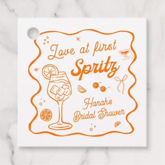 Aperol Spritz Bruidsfeest Bedankjes Labels (Voorkant)
