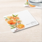 Aperol Spritz Bruiloftsfeest Vierkante Kartonnen Onderzetter (Schuin)