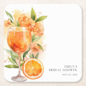 Aperol Spritz Bruiloftsfeest Vierkante Kartonnen Onderzetter (Voorkant)