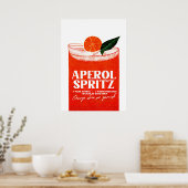 Aperol Spritz Cocktail Big Oranje glas Poster (Keuken)