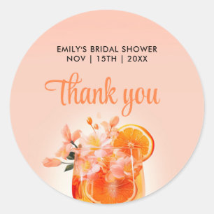 Aperol Spritz Cocktail Bruidsfeest Ronde Sticker
