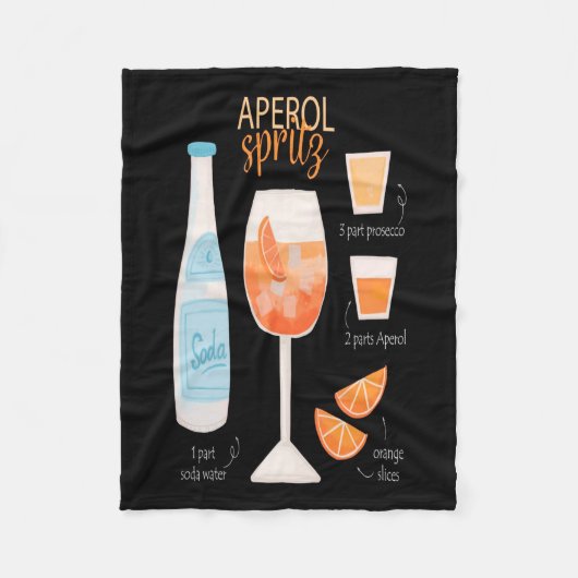 Aperol Spritz Cocktail Fleece Deken (Voorkant)