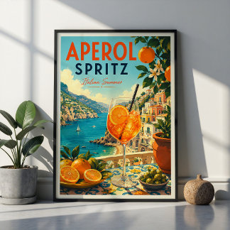 Aperol Spritz Cocktail Italiaanse Zomer Muurkunst Poster