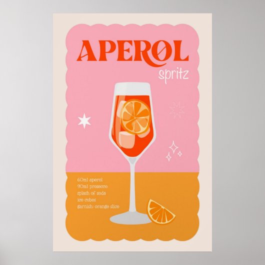 Aperol Spritz Cocktail Poster (Voorkant)