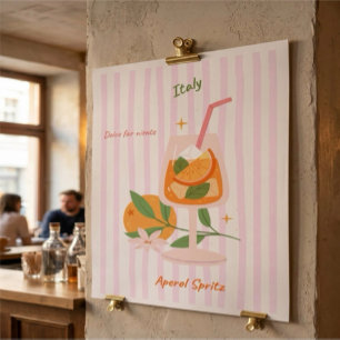 Aperol Spritz Cocktail Poster