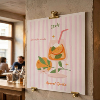 Aperol Spritz Cocktail Poster