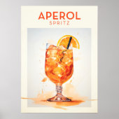 Aperol Spritz Cocktail Poster Retro (Devant)
