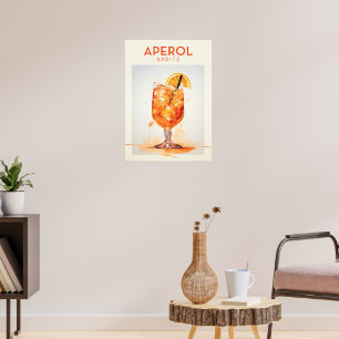 Aperol Spritz Cocktail Retro Poster