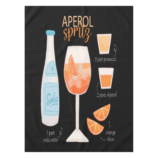 Aperol Spritz Cocktail Tafelkleed (Voorkant)