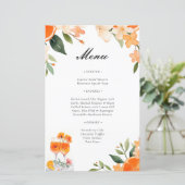 Aperol Spritz Floral Vrijgezellenfeest Menu (Staand voorkant)