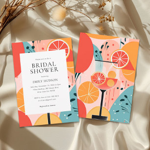 Aperol Spritz Kleurrijke Bridal Douche Uitnodiging