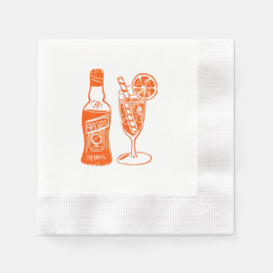 Aperol Spritz Lino Design Cocktail Party Servet