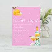 Aperol Spritz Main Squeeze Vrijgezellenfeest Invit Kaart (Staand voorkant)
