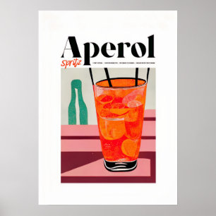 Aperol Spritz Modern Abstracte kunst Poster