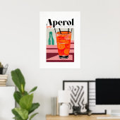 Aperol Spritz Modern Abstracte kunst Poster (Thuiskantoor)